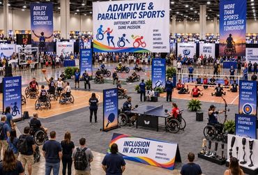 Concept rendering of an inclusive adaptive sports zone featuring wheelchair sports and accessible ac