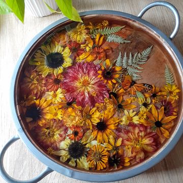 Real Flower Resin Table