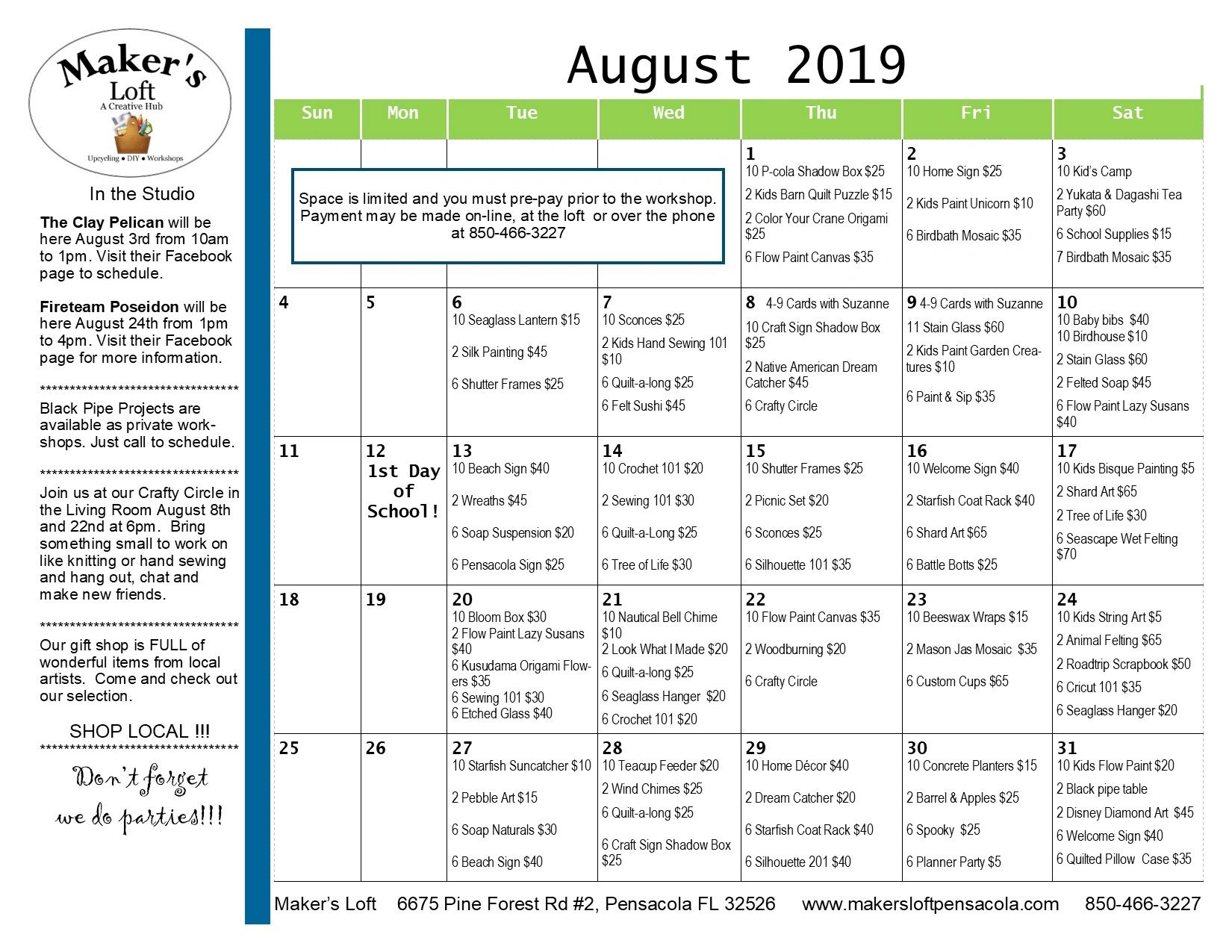 Makers Loft Makers Loft in Pensacola, Arts and Crafts,