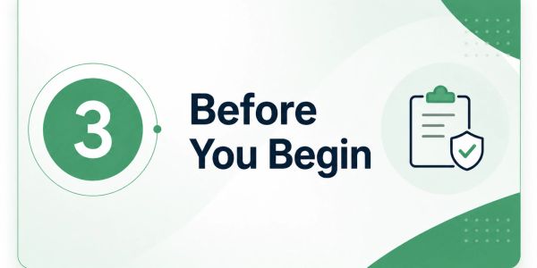 Slide titled 'Before You Begin' with a checklist icon and number 3 in green.