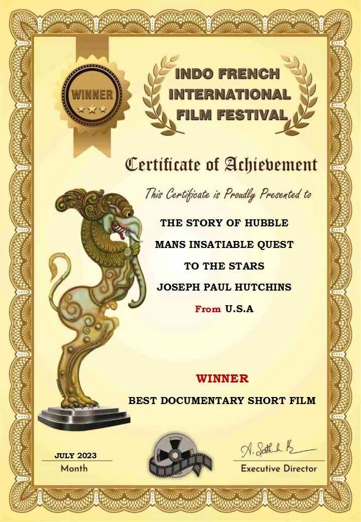 Indo French International Film Festival Award for the Story of Hubble