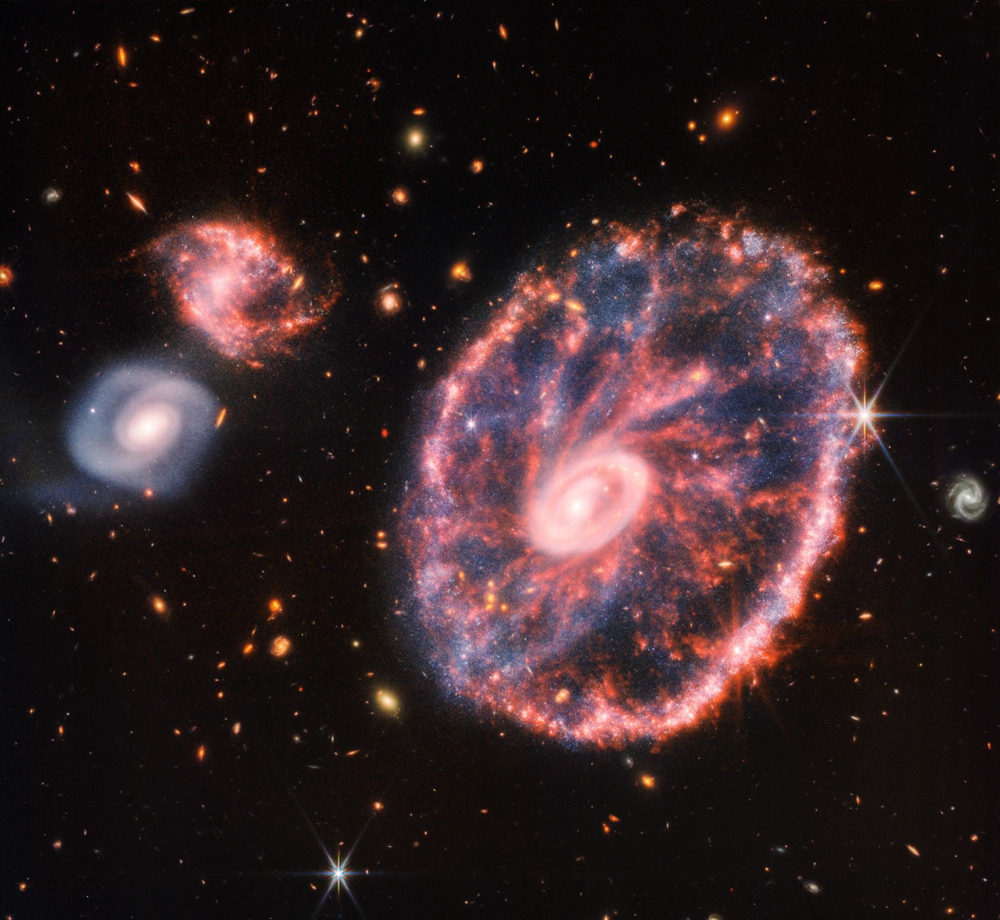 Cartwheel Galaxy from Webb image taken by NASA’s James Webb Deep Space Telescope