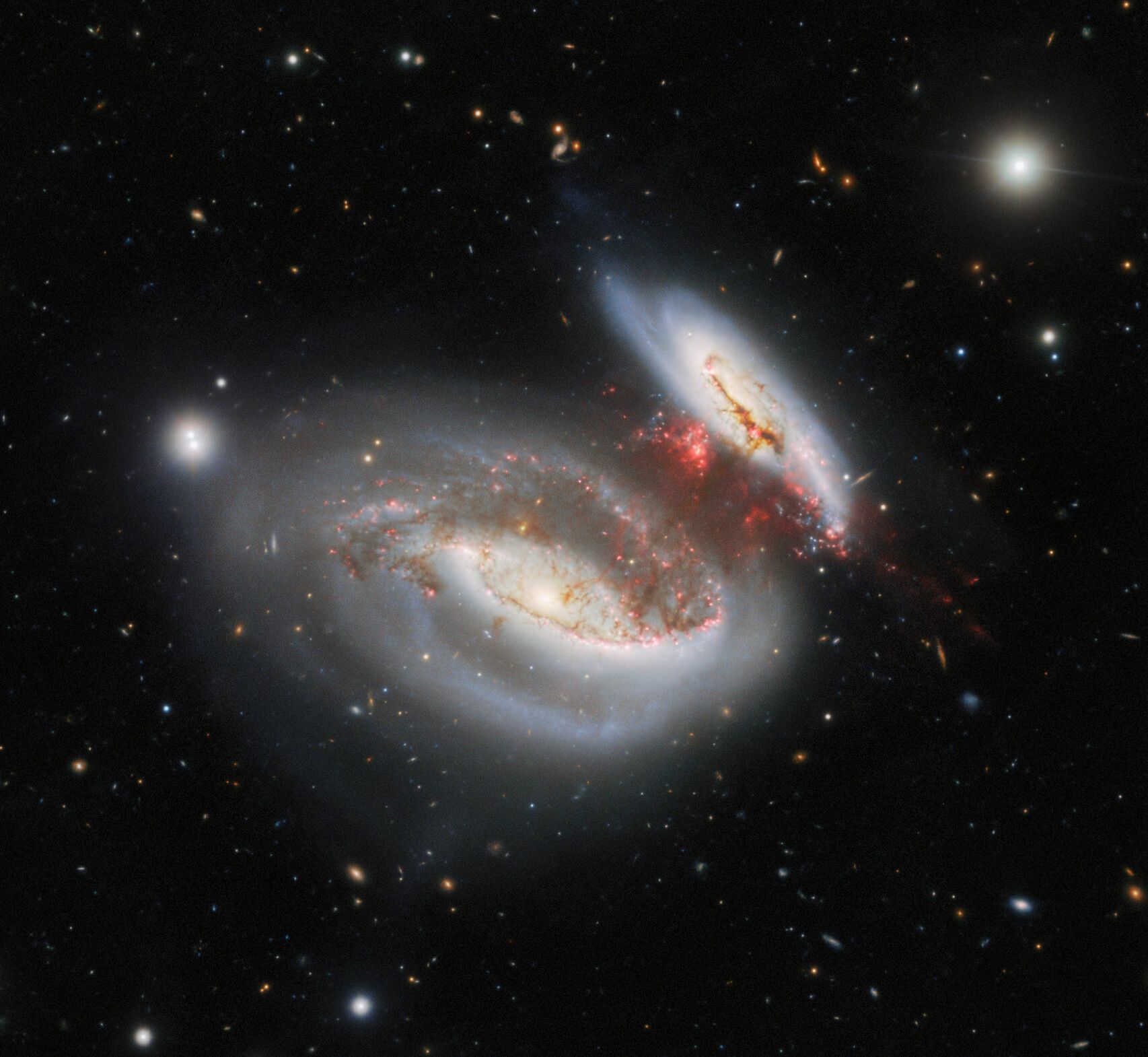 Taffy Galaxies — UGC 12914 and UGC 12915, located in the direction of the constellation Pegasus