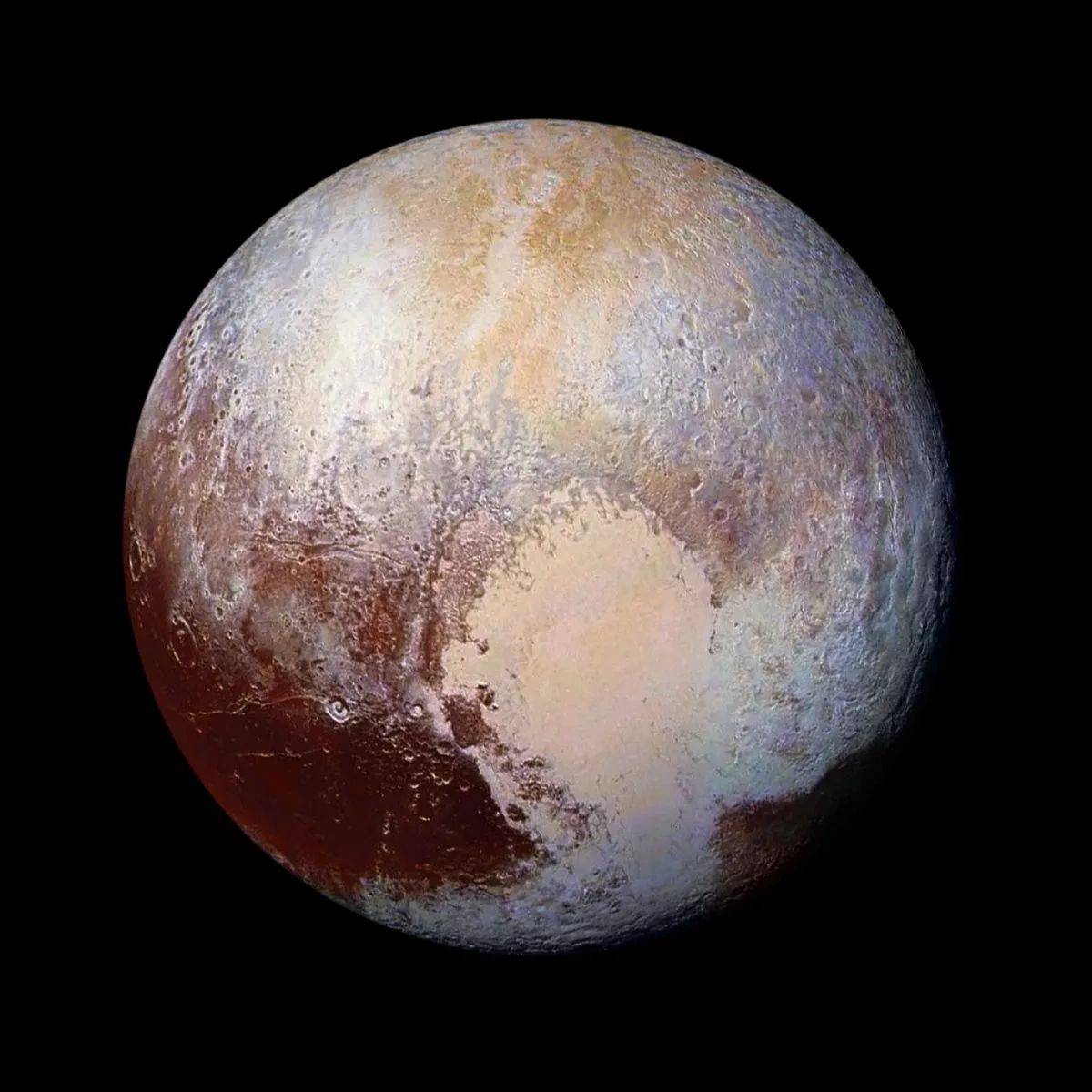 Dwarf Planet Pluto, a complex world of ice mountains and frozen plains