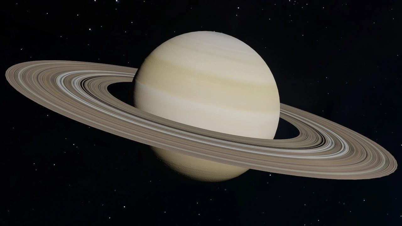 Planet Saturn known for its rings located 886-million miles from the Sun