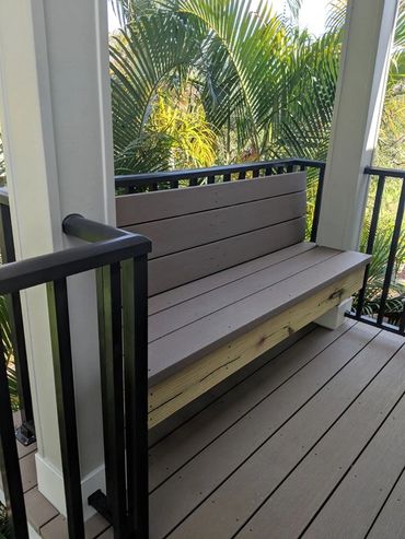 Custom built porch bench seat!