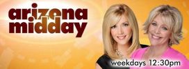 Arizona Midday TV show logo with two female hosts.