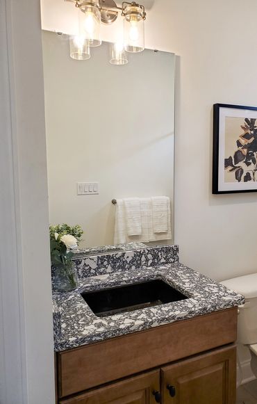 marble countertop guest bathroom interior design