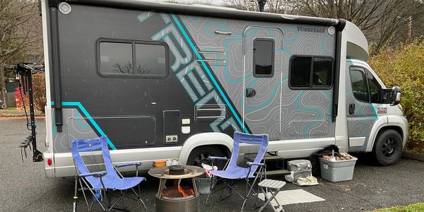 Mobile office basecamp that provides a consistent safe space to meet in all seasons.