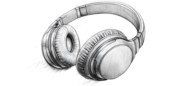sketch of headphones