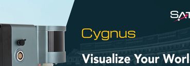 Handheld Cygnus SLAM scanner for mobile mapping by Satlab Geosolutions.