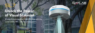 SL7 Visual GNSS Receiver by SATLAB for precise stakeout with advanced camera and sensors.