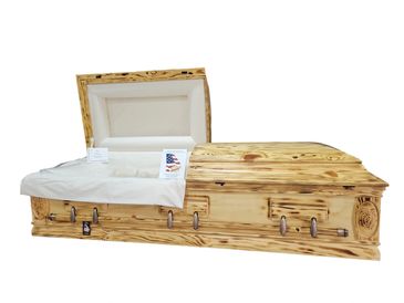 A heat stressed casket with a white background