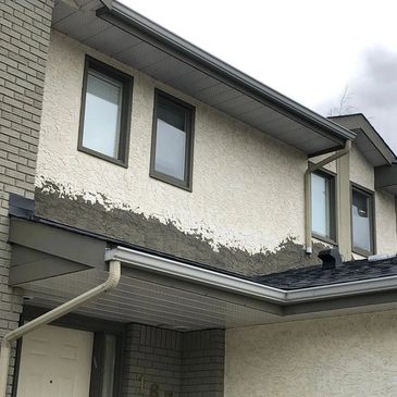 Roofline stucco repair