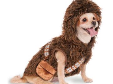 Star Wars Chewbacca costume for dogs or other pets, furry hooded suit.