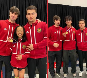 Coaches Ethan and Akhmad with GSFA Fencers.