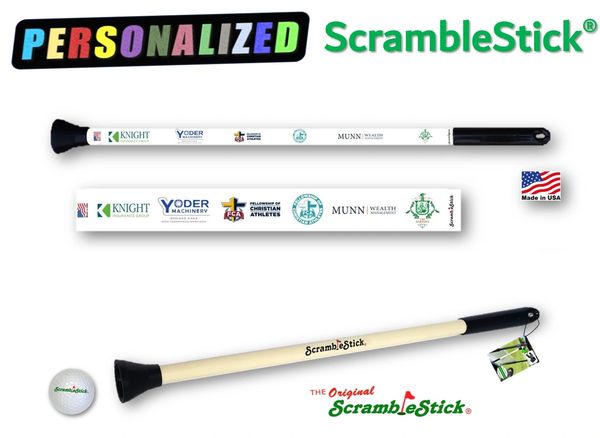 ScrambleStick ball retriever personalized Scramble Stick custom corporate golf outings gifts prizes