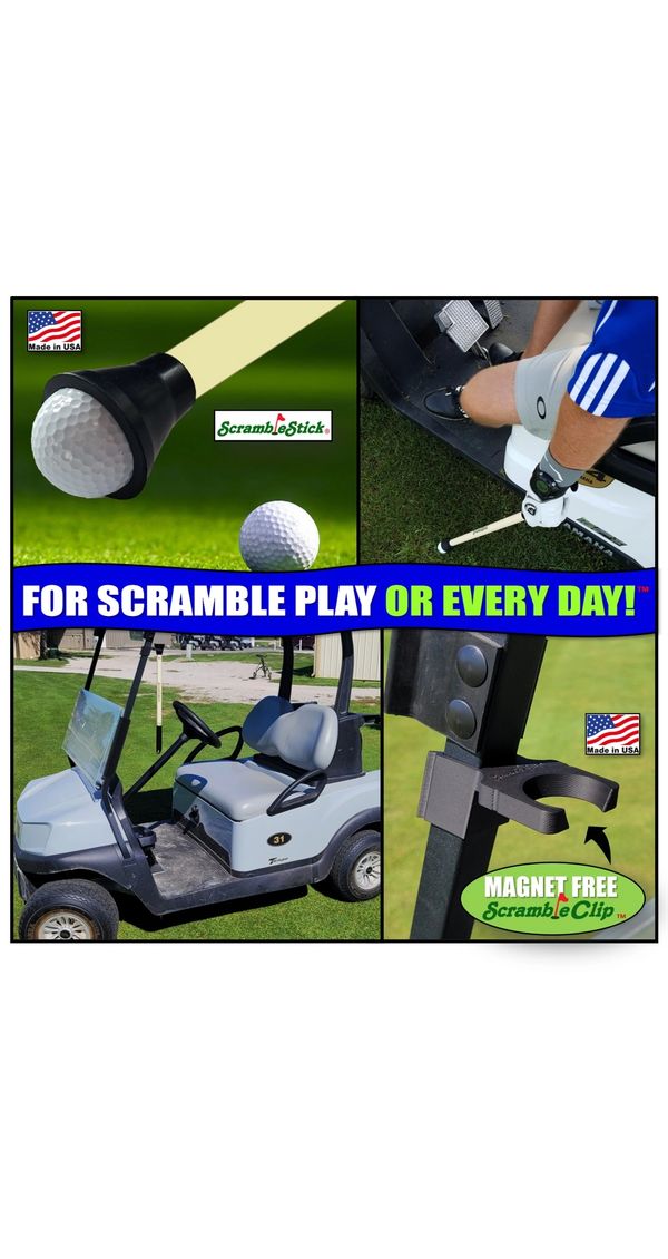 ScrambleStick Scramble Stick ball retriever picker upper ScrambleClip grabber gimme golf giveaways