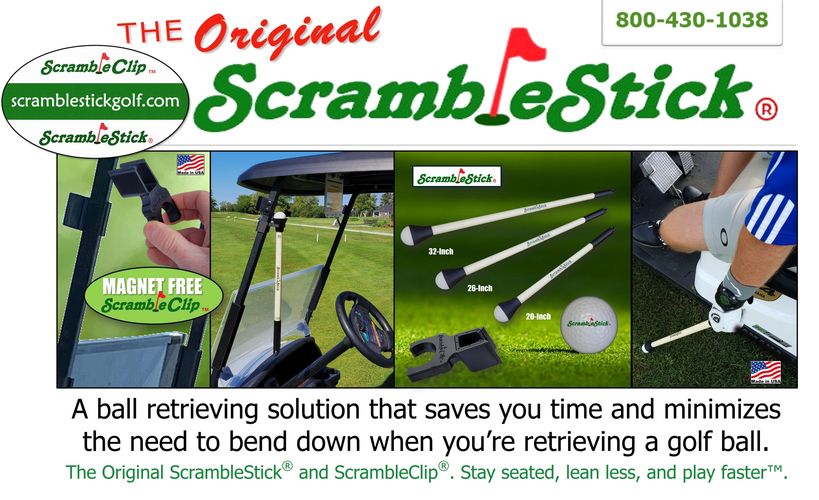 scramblestick scramble stick ball retriever scrambleclip holder golf cart accessory grabber pick-up