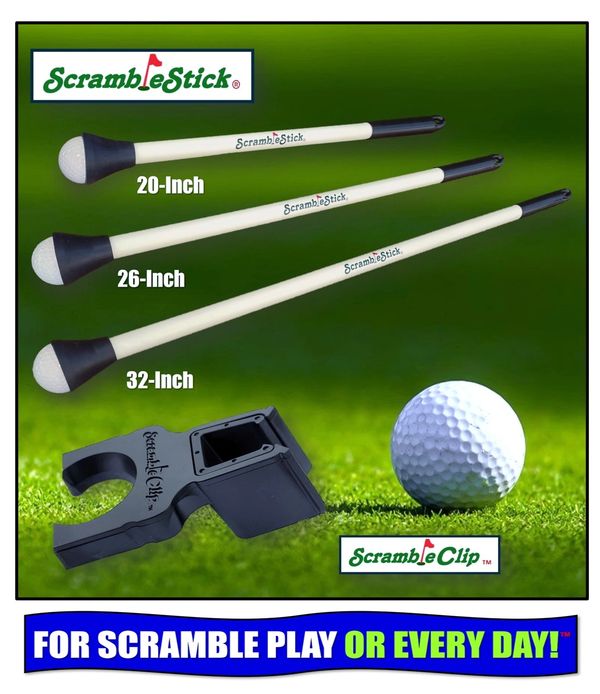 Scramblestick scramble stick golf ball retriever picker-upper gimme grabber scramblepic scrambleclip