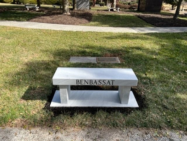Family memorial bench-marble-Potomac memorials