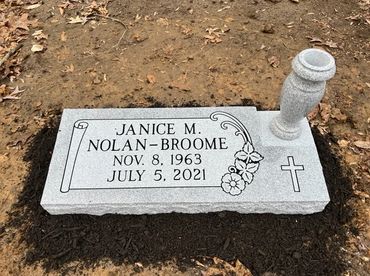 Single bevel headstone with a vase-Potomac Memorials