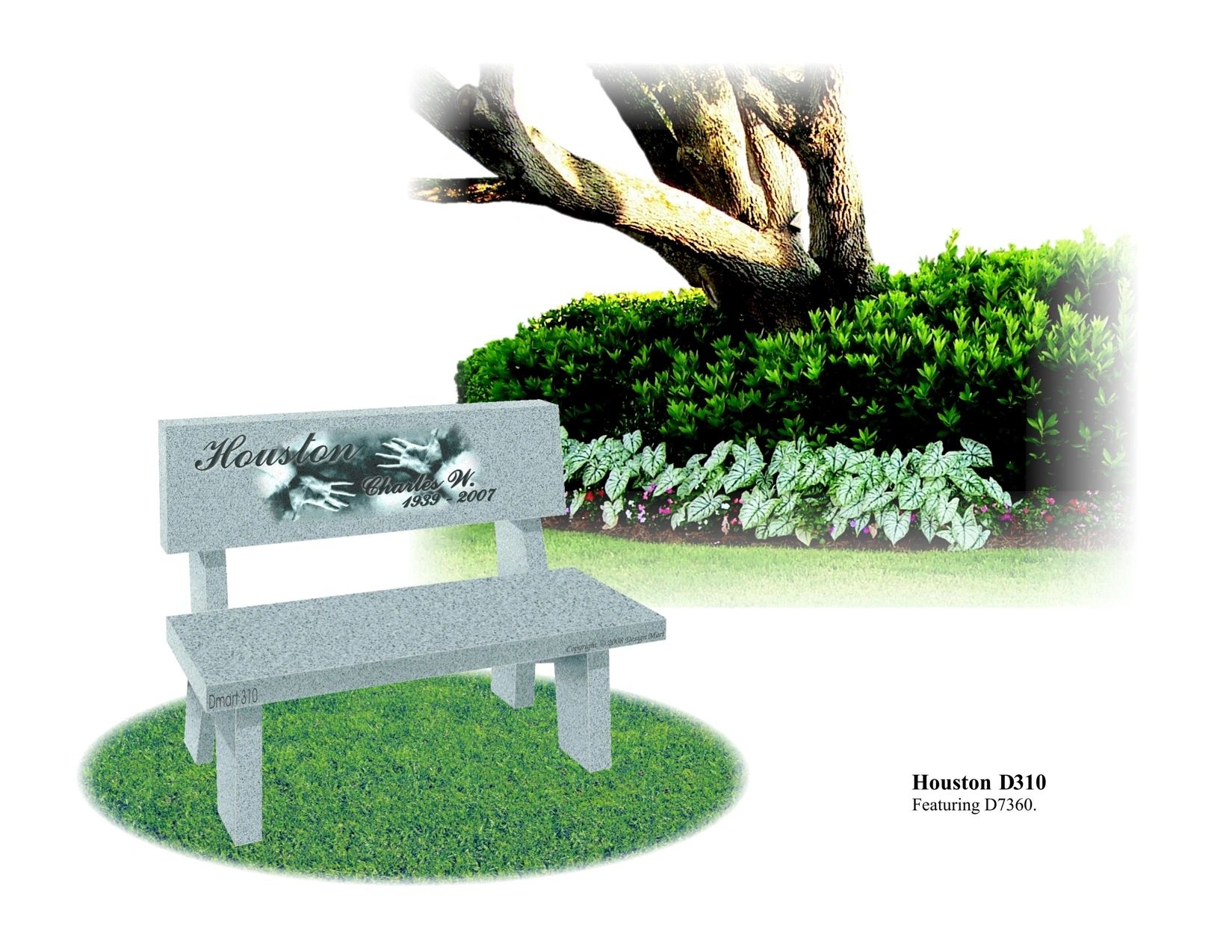 Park style bench-Potomac memorials