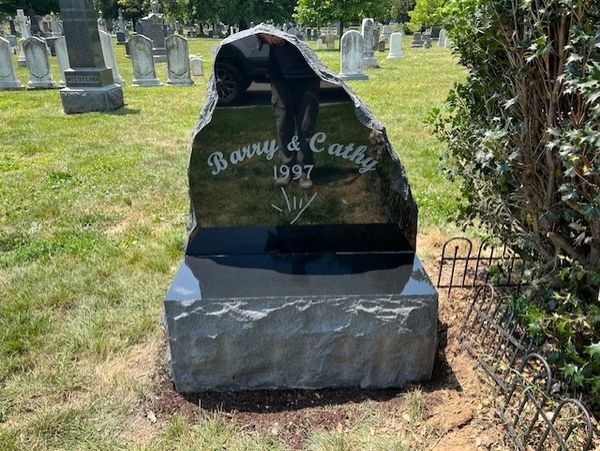 Custom boulder bench memorial