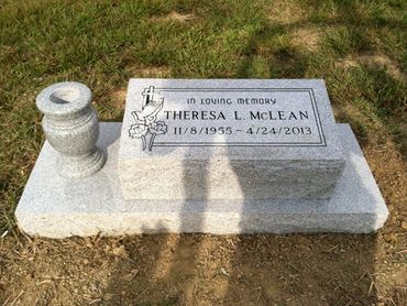 Bevel tombstone with a vase-Potomac Memorials