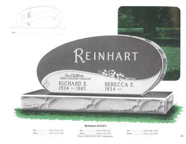 Oval headstone-Potomac memorials