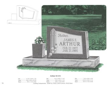 Half serp headstone-Potomac Memorial