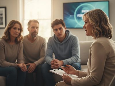 Professional addiction interventionist initiating the structured 4-step process with a family member