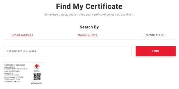 find my certificate found