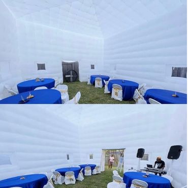 This could be you and your next event under our white blow up tent