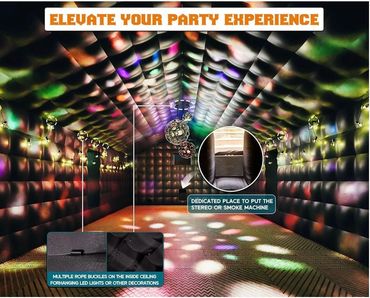 Party atmosphere under our blow up tent (black)