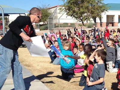 Engaging k-12 students with inspirational speaking BMX assembly