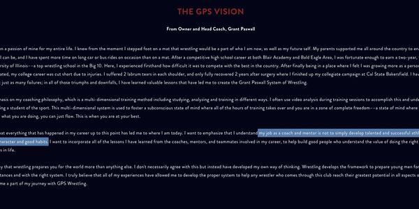 GPS Coach/Owner Grant Paswall's own words are just 1 source of his inaccurate/misleading credentials.