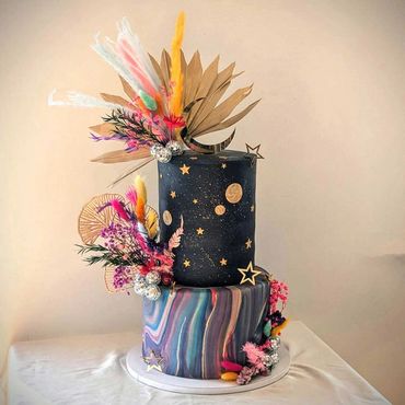 Celestial alternative wedding cake