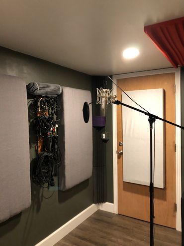 Acoustically treated room, perfect for all types of vocal projects.
