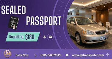Private round-trip transportation for passport stamping