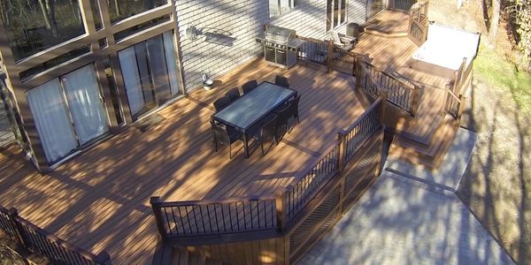 Backyard Deck patio project with built in Hot Tub #Outdoor living #customdecks