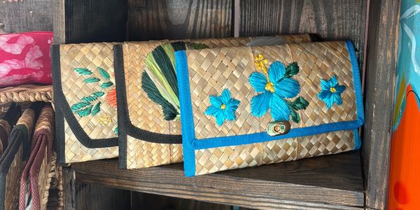 Quality straw work made on Abaco by an artist that has learned her trade by skills that have been pa