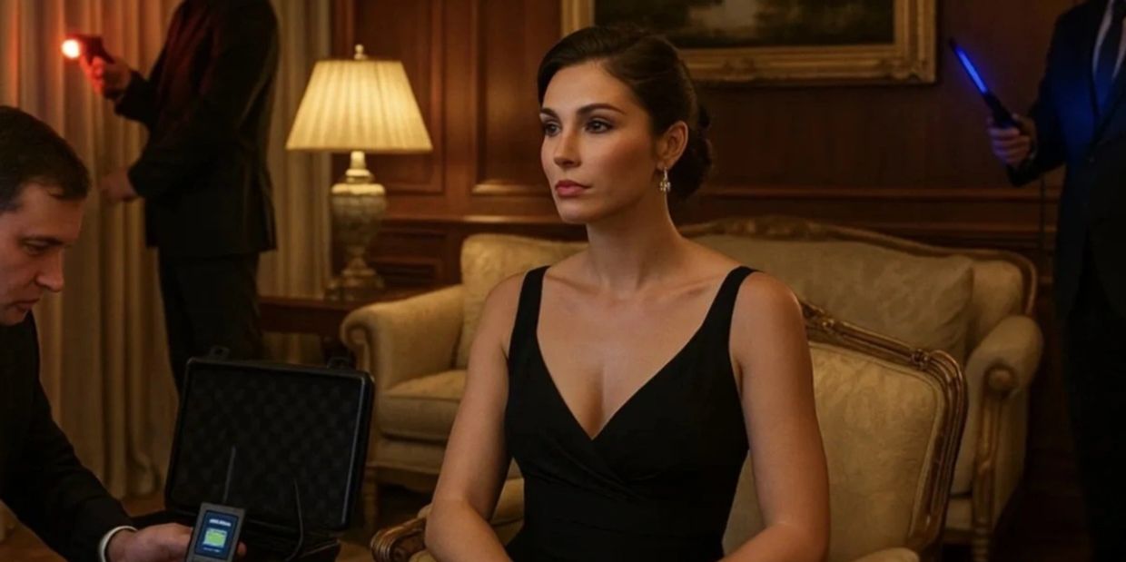 VIP person waiting patiently while the room is checked for recording devices. CRAFTSMAN & BLACKSMITH