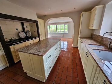 Kitchen clean during end of tenancy clean on a farmhouse in Petworth
