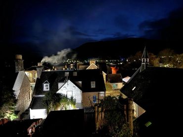 View of Portree at night