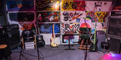 Noise Complaint Recording Studio and Rehearsal space with Fender Guitar, Ibanez Bass, & Ampeg Amp