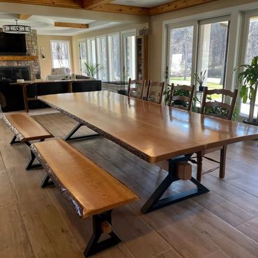 Center Square X dining room set Metal table legs and bench legs