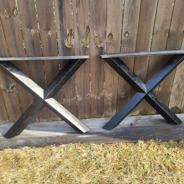 Diamond Cut X metal Table legs