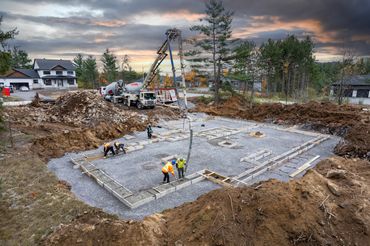 Pouring a concrete footing Ottawa