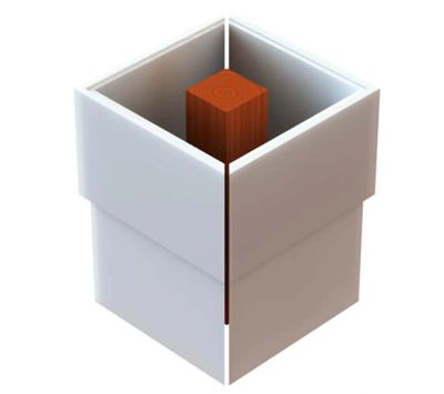 Pvc Column Wrap detail including wood support